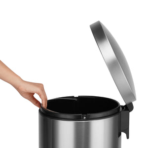 8 Gal./30 Liter Stainless Steel Round Step-on Trash Can for Kitchen