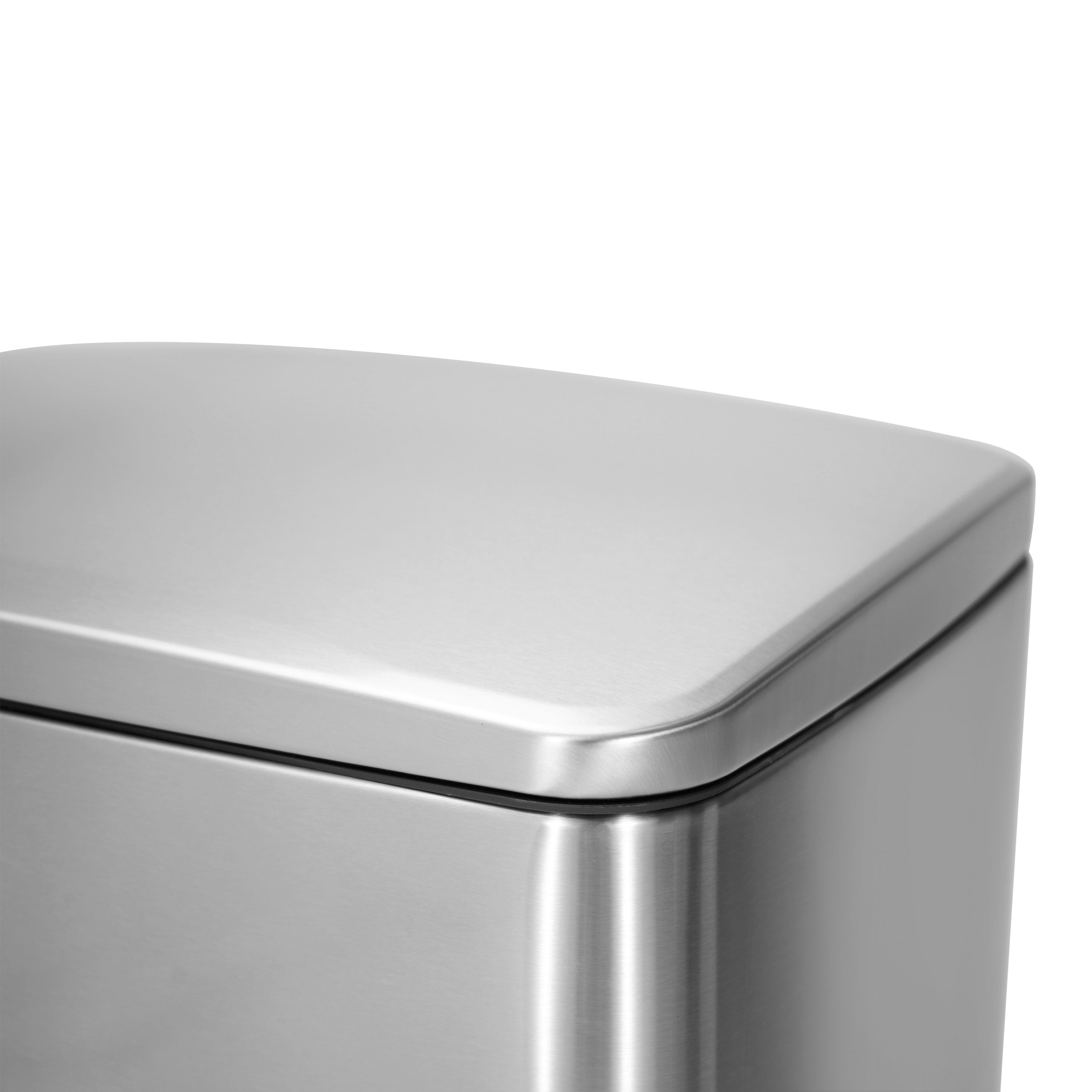 13.2 Gal./ 50 Liter Stylish Rectangular Shape Stainless Steel Trash Can