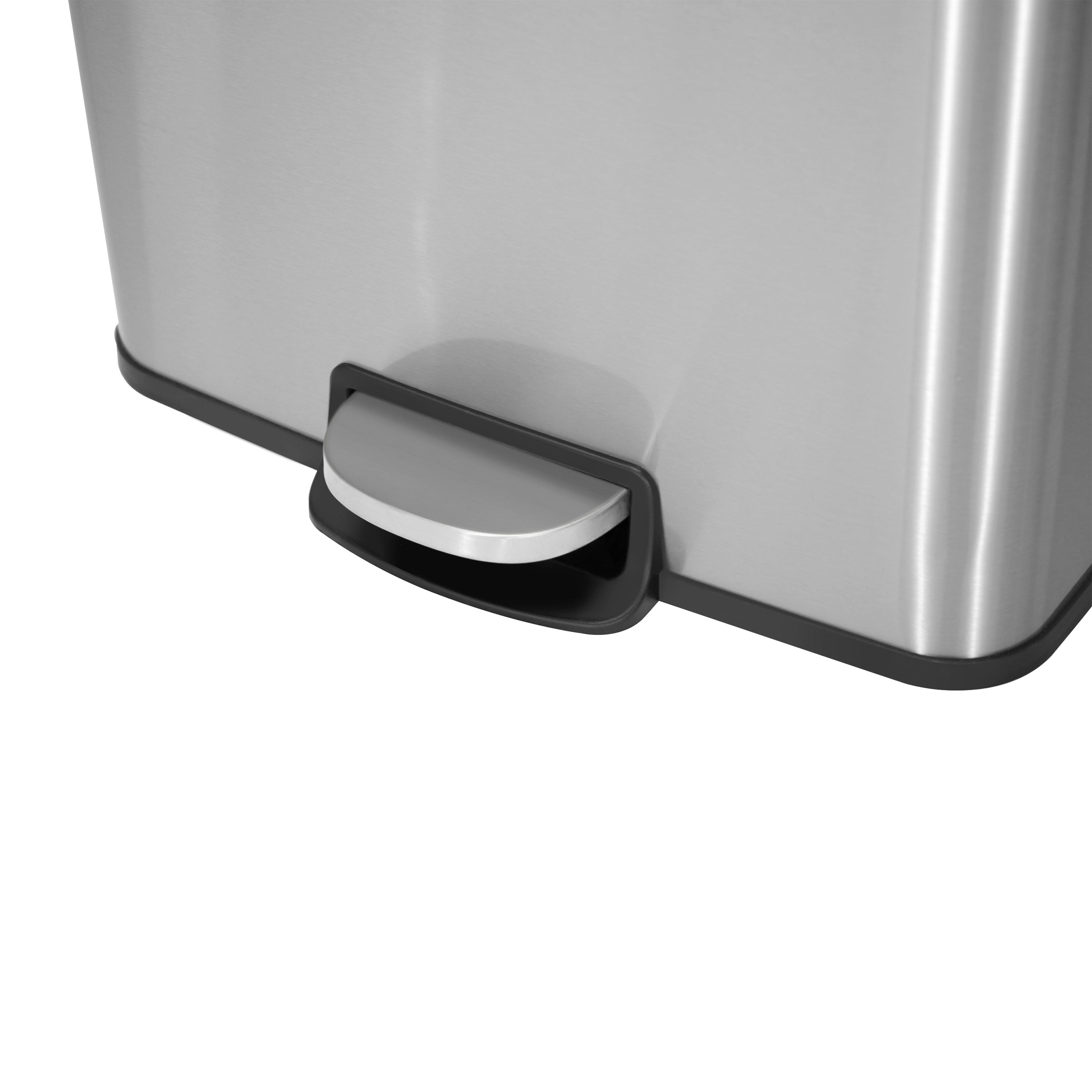 13.2 Gal./ 50 Liter Stylish Rectangular Shape Stainless Steel Trash Can