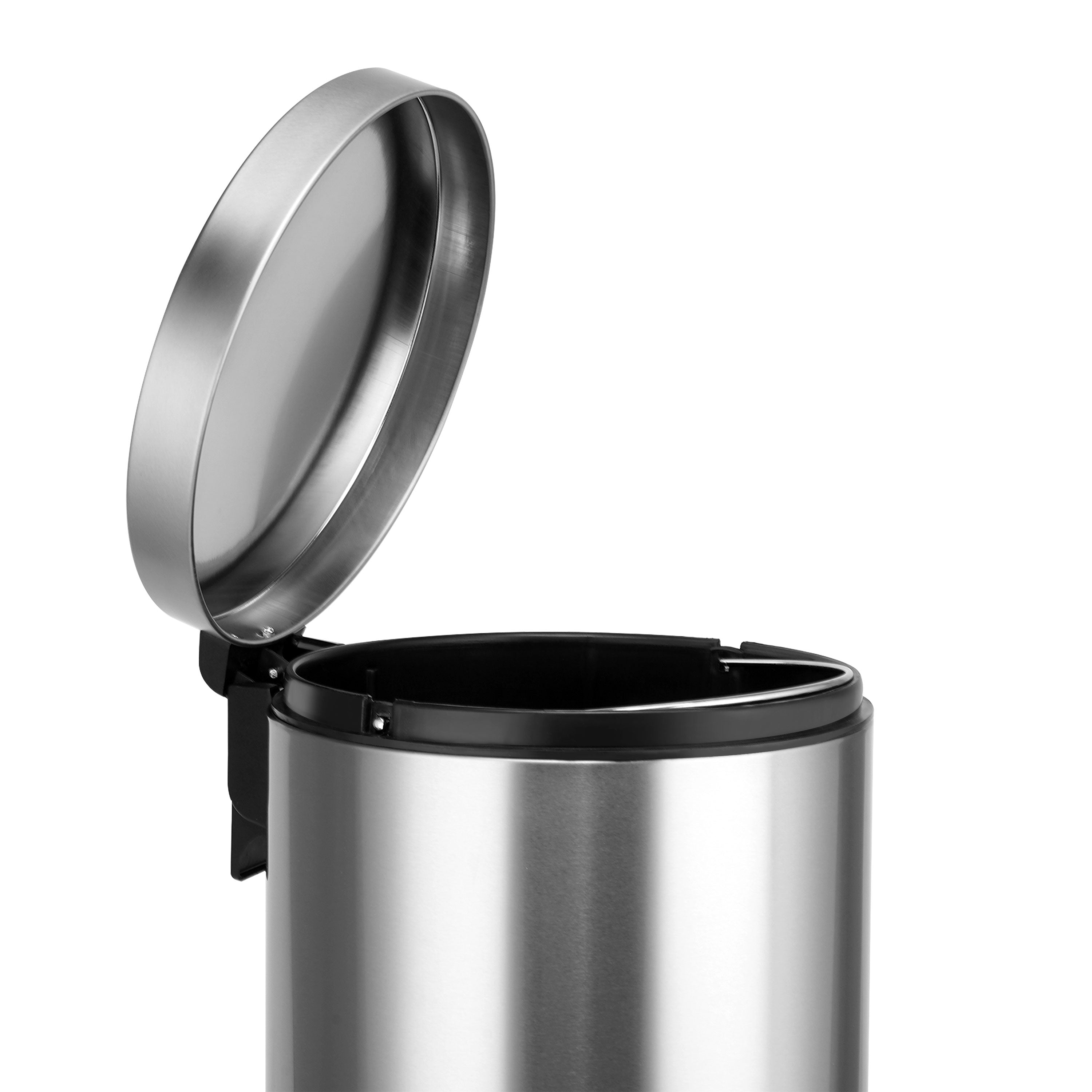 8 Gal./30 Liter Stainless Steel Round Step-on Trash Can for Kitchen