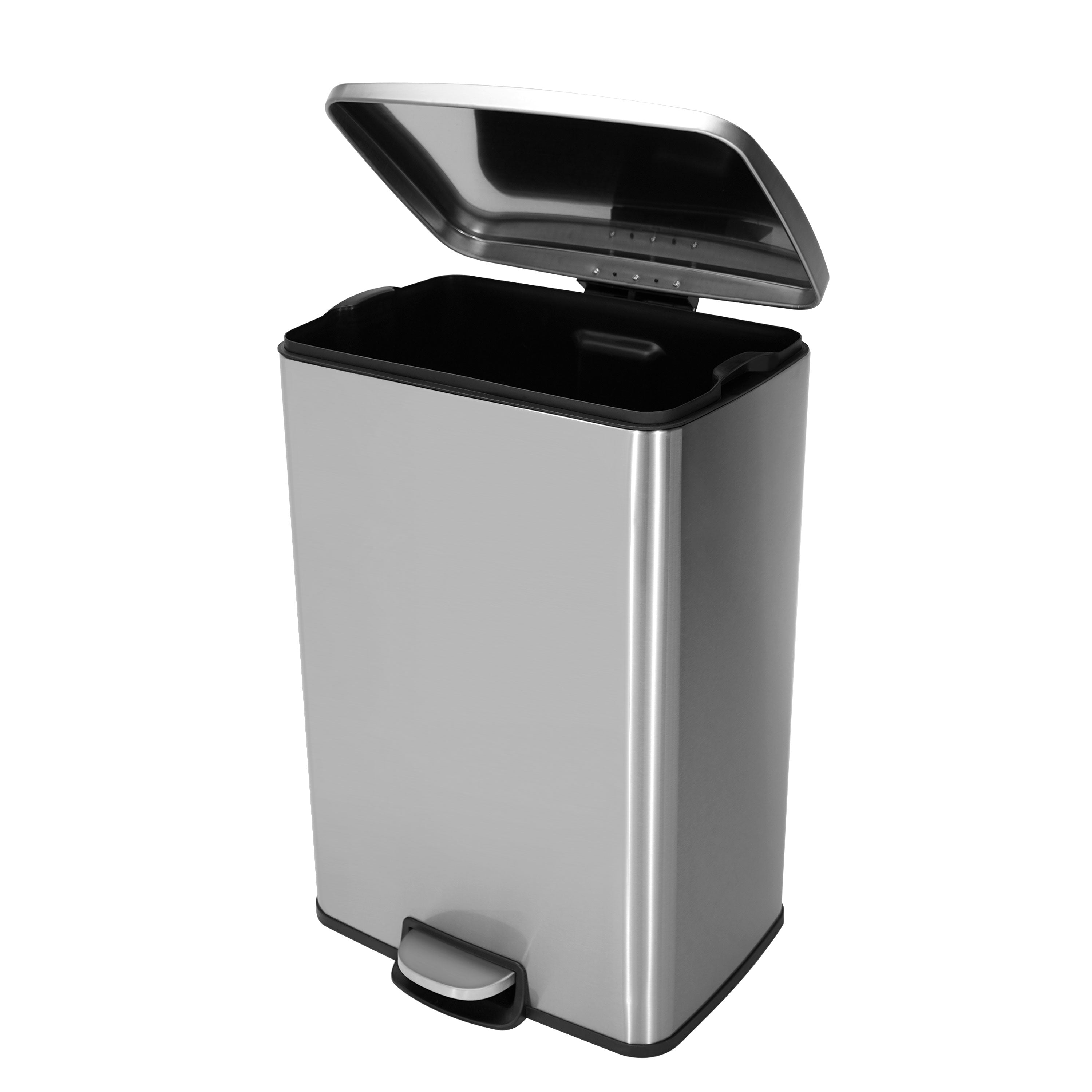 13.2 Gal./ 50 Liter Stylish Rectangular Shape Stainless Steel Trash Can