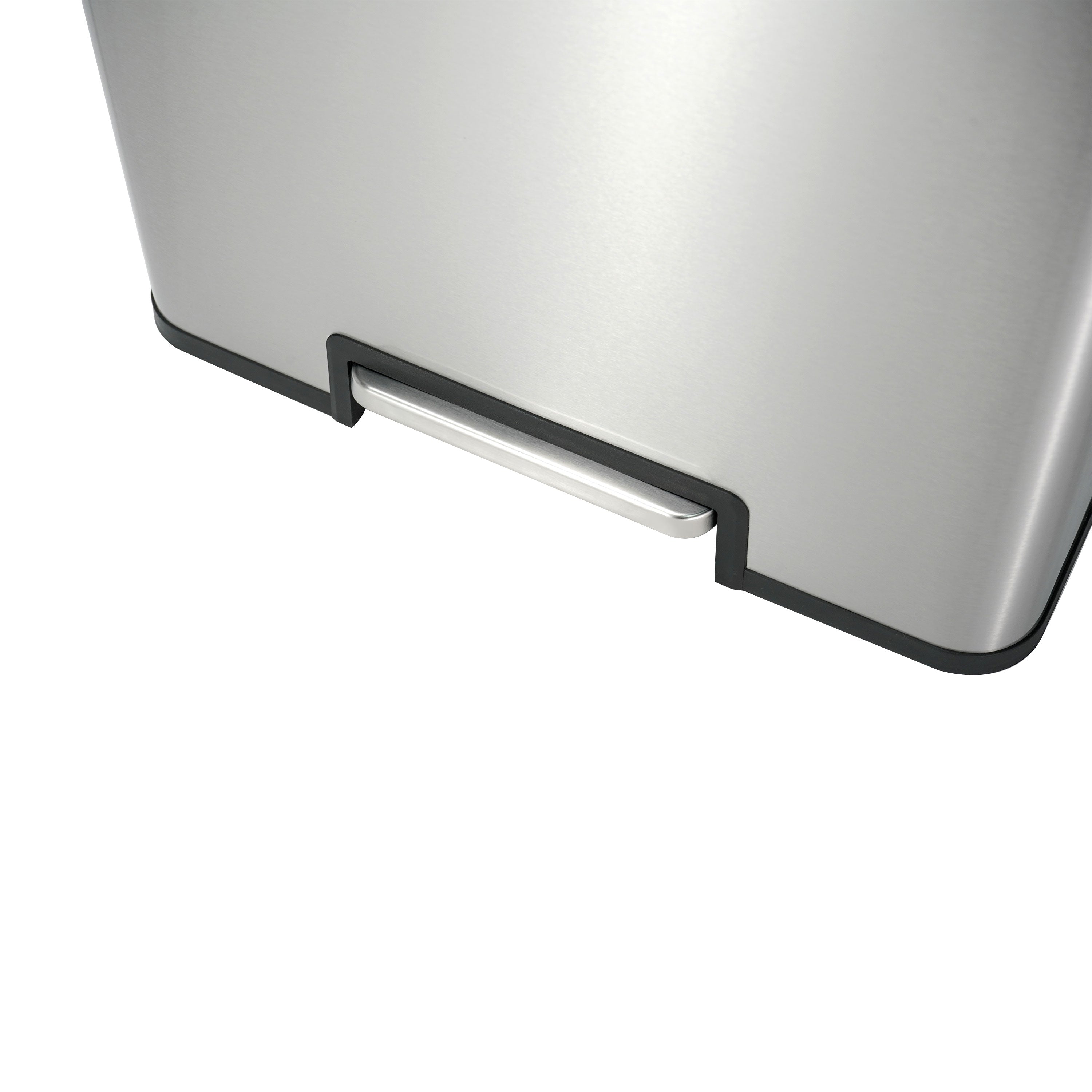 10.6 Gal/40 Liter Recycle Stainless Steel Step Rectangular Trash Can with dual 5.3 Gallon Compartments