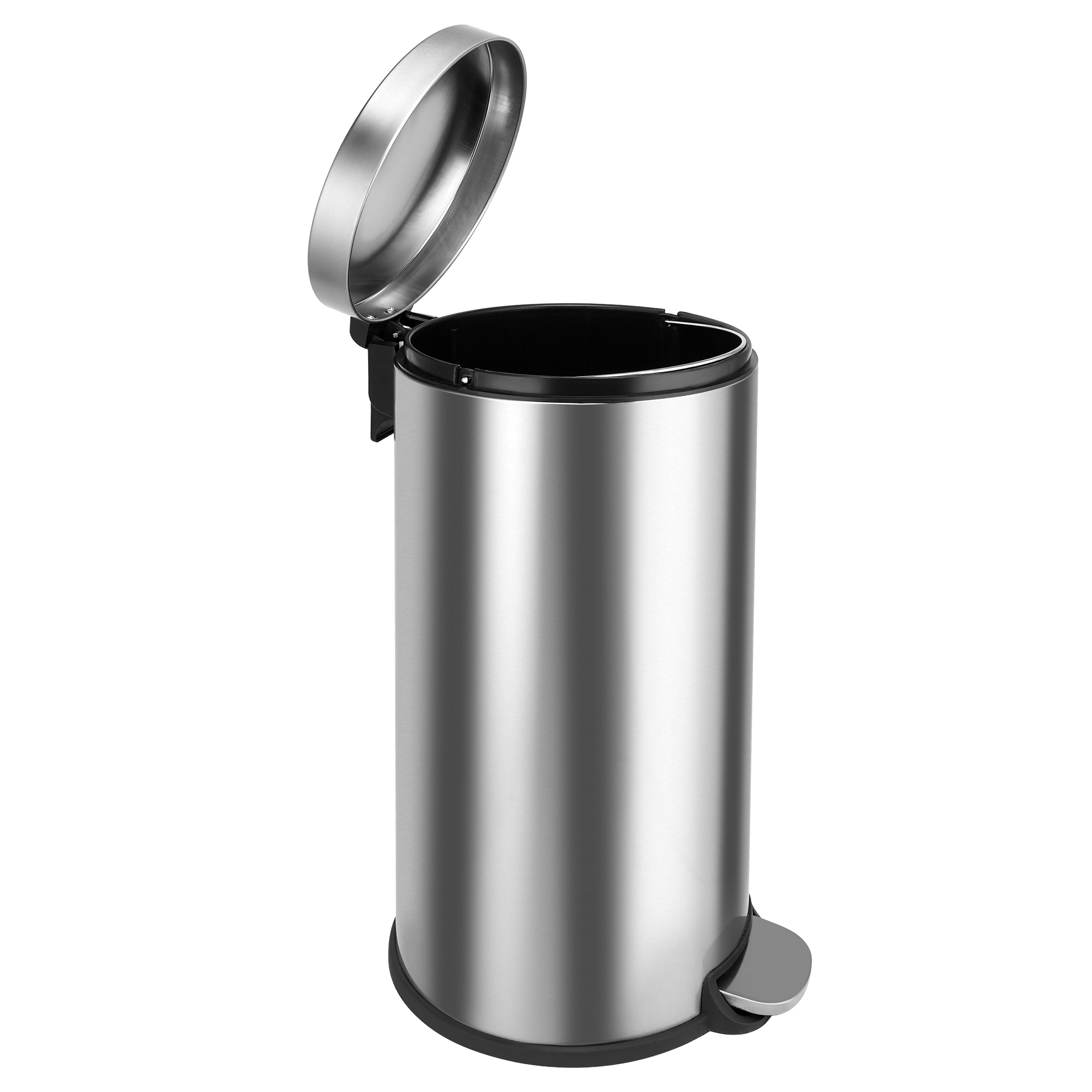 8 Gal./30 Liter Stainless Steel Round Step-on Trash Can for Kitchen