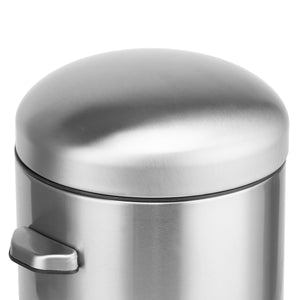 1.32 Gallon Stainless Steel Round Step-on Bathroom and Office Trash Can