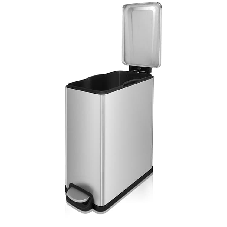 12.9 Gal./ 45 Liter Fingerprint Free Brushed Stainless Steel Rectangular Sensor Kitchen Trash Can